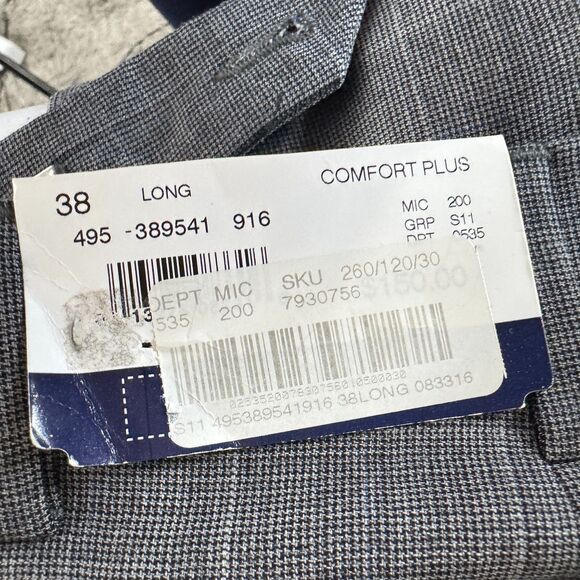 New Hart Schaffner Marx Comfort Plus Wool Pleated Dress Pants Men's Size 38 x 32 - Picture 3 of 9